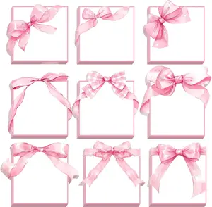 9 count  Bow Sticky Notes  Party Favors Watercolor Cute Sticky Note Pads Ribbon Self Stick Memo Pads  Bow Themed Notebook for Party Favors  Office