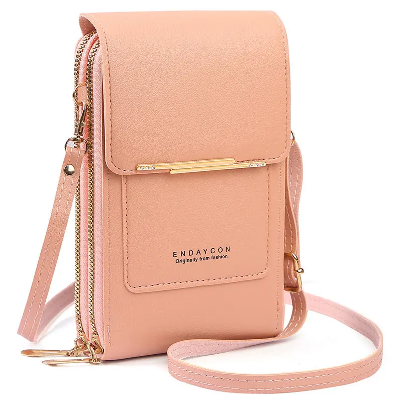Women's Touch Screen Crossbody Phone Bag, Multi-Functional Zipper Wallet Purse with Adjustable Strap, Fashion Messenger Bag for Daily Use & Travel