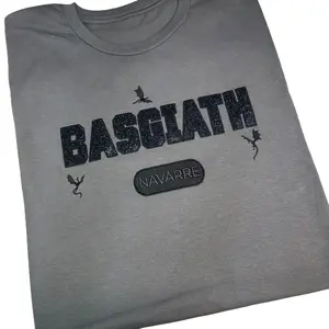 Basgiath Navarre Fourth Wing Inspired Unisex Shirt with Glitter Letters & Applique Design Comfortable Lightweight for Book Lovers