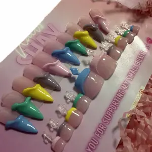 Colorful GEL PRESS ON NAIL & TOE SET