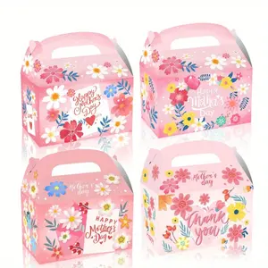 12 pieces Mother's Day gift bags - MOM-themed hand-held paper bags - Featuring carnations and bow decorations - Ideal for holiday parties as gift packaging - Perfect for giving as an expression of gratitude to mom, grandma, or other elders