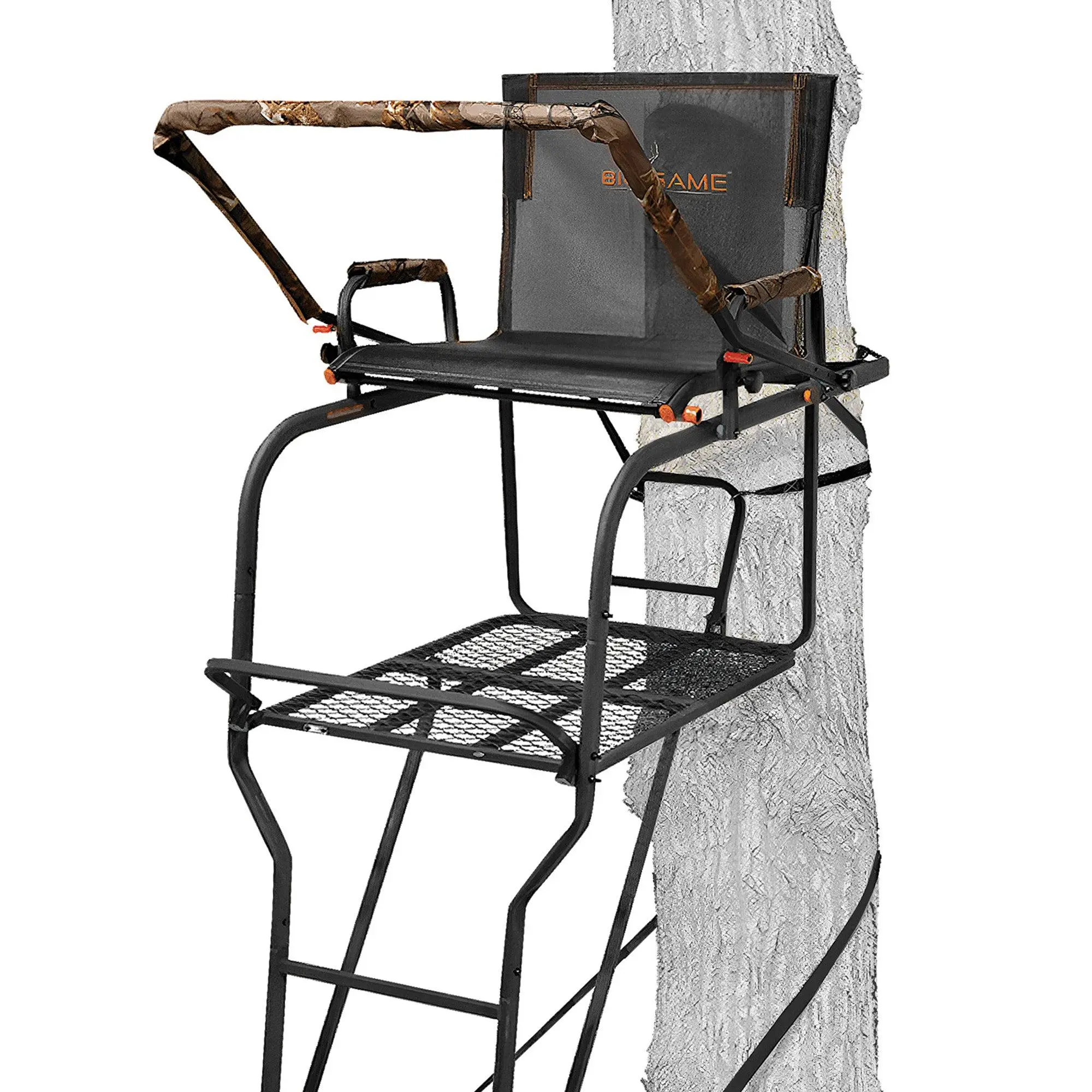 Big Game Hunter HD 1.5 Deer Hunting Ladder Climbing Tree Stand w/Extra Wide Seat