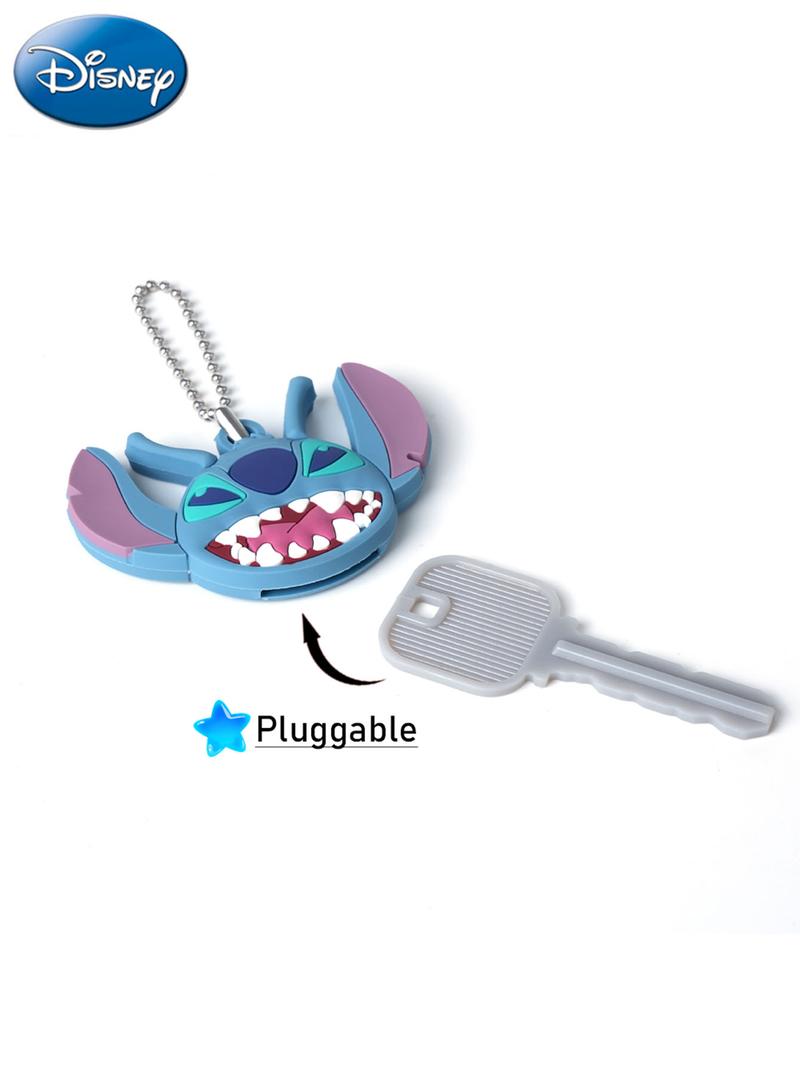 Disney Stitch Keychain 1PC Official License Funny Smile Figurine Bag Clip Charms Anime Figure Charm Anime Collector Keyring Backpack Decor Durable PVC Rubber Gift