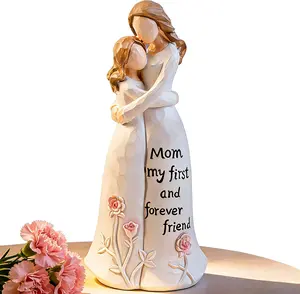 Mothers Day Gifts, Birthday Gift for Mom from Daughter 6.2" Resin Figurine Sentimental Gift for Mother and Daughter Sculptures Hand-Painted Keepsake Meaningful