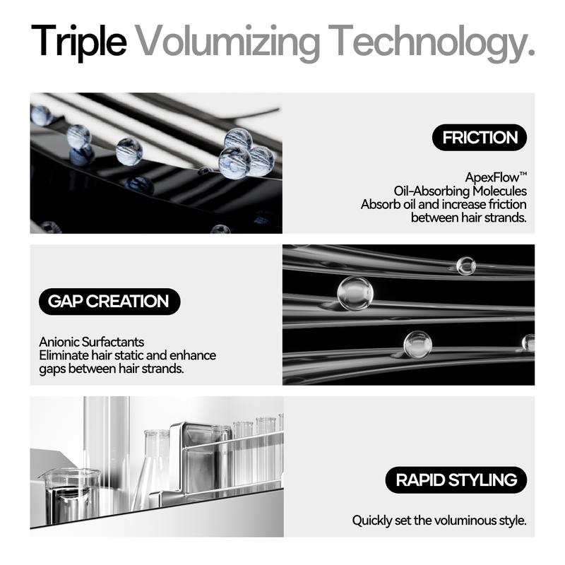 ApexFlow Instant Hair Root-Lifting Volume Spray-Gentle, Effective, Soluble Collagen,Nourishing Ingredients, Root Lift, Volumizing, Non-Greasy, Pleasant Scent, for Fine/Thin/Limp Hair