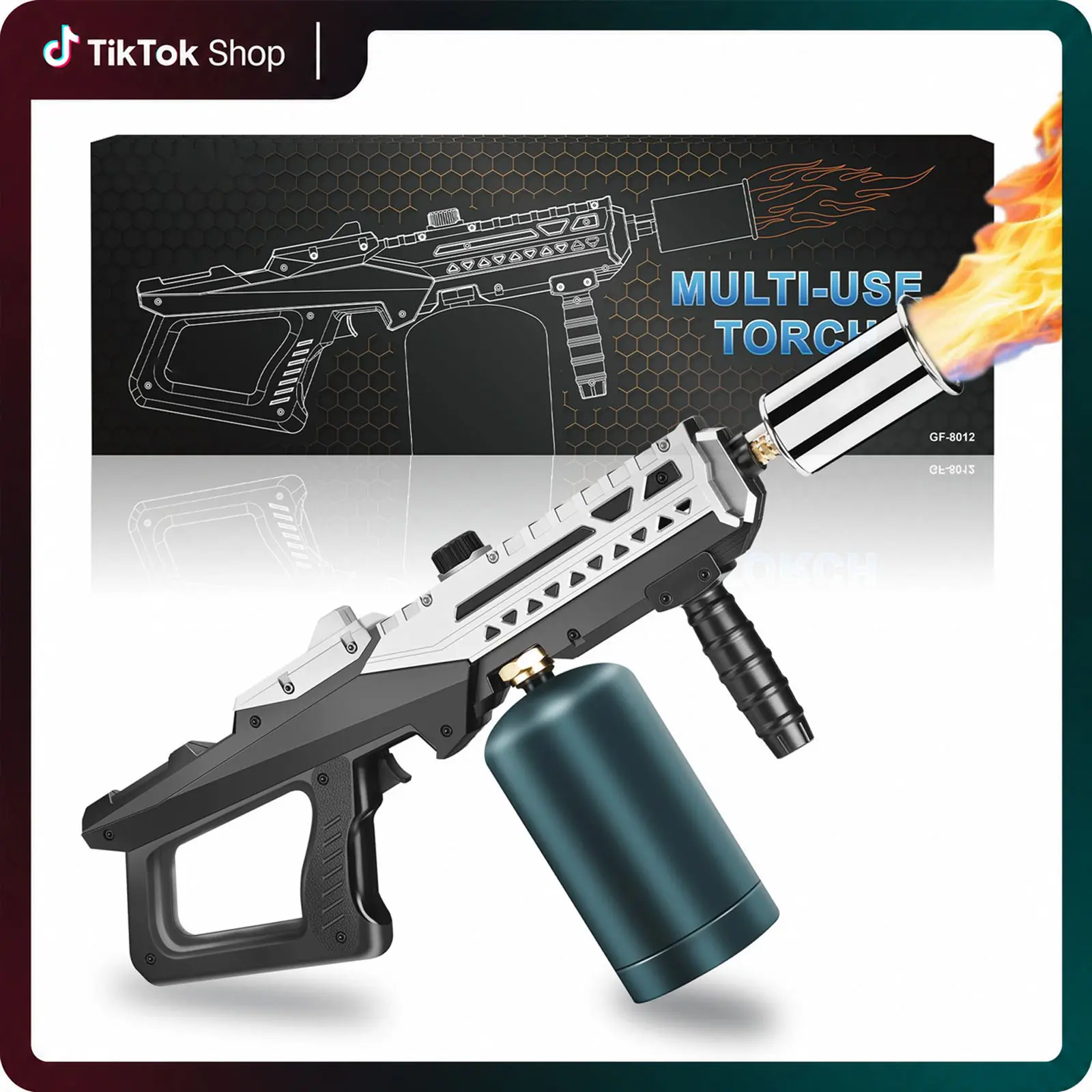 Propane Torch, Kitchen Cooking Blow Torch, Flamethrower, Food Culinary Torch, Campfire Starter Grill Torch, BBQ Torch for Steak & Creme Brulee (Propane Tank Not Included) Barbecue Accessories Multifunctional Nozzle Charcoal