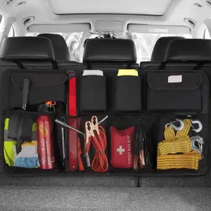 Trunk Organizer for , 3rd Gen Upgraded  Trunk Organizer SUV with 4 Non-slip Strips, Hanging  Storage Organizer with 8 Large Pockets,  Accessories Interior-(43.3x18.9 in)