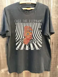 [SALE UP TO 30%] Cage The Elephant Band Charcoal Short Sleeve Cotton T shirt Men Women S-5XL Unisex Shirt Made Using 100% US Cotton, Design & Printed In The USA