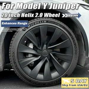 4PCS Hub Caps for Tesla Model Y Juniper 2025, 20-Inch Performance Helix 2.0 Wheel Cover Replacement, Full Rim Accessories with Car Rims & Wheel Center Hub Set