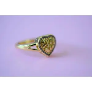 Icy Nugget Heart Ring