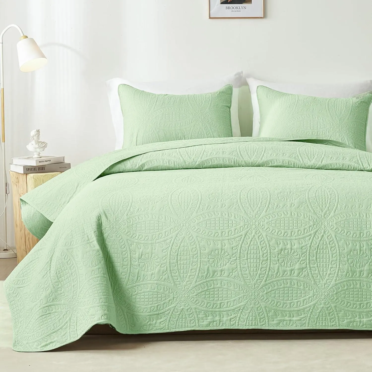 【Summer Sales Deals】Household Bedding Set 3-Piece, Ultrasonic Quilted Ultra-Soft Comforter Set, Cozy All-Season Bed for Restful Sleep Gift
