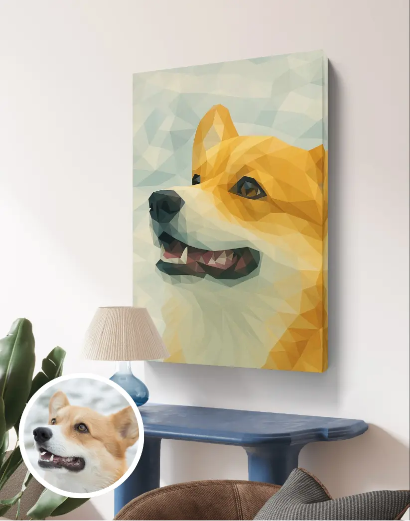 M-10110 Personalized Pet Art Print Decorative Wall Ornaments for Room Decoration - Custom Canvas Artistic Prints Featuring Your Adorable Pet