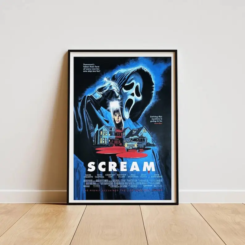 Scream Movie Poster Wall Art Ghostface Mask Film Print 90s Halloween. No Frame Scream Movie Poster Wall Art Ghostface Mask Film Print 90s Halloween. No Frame