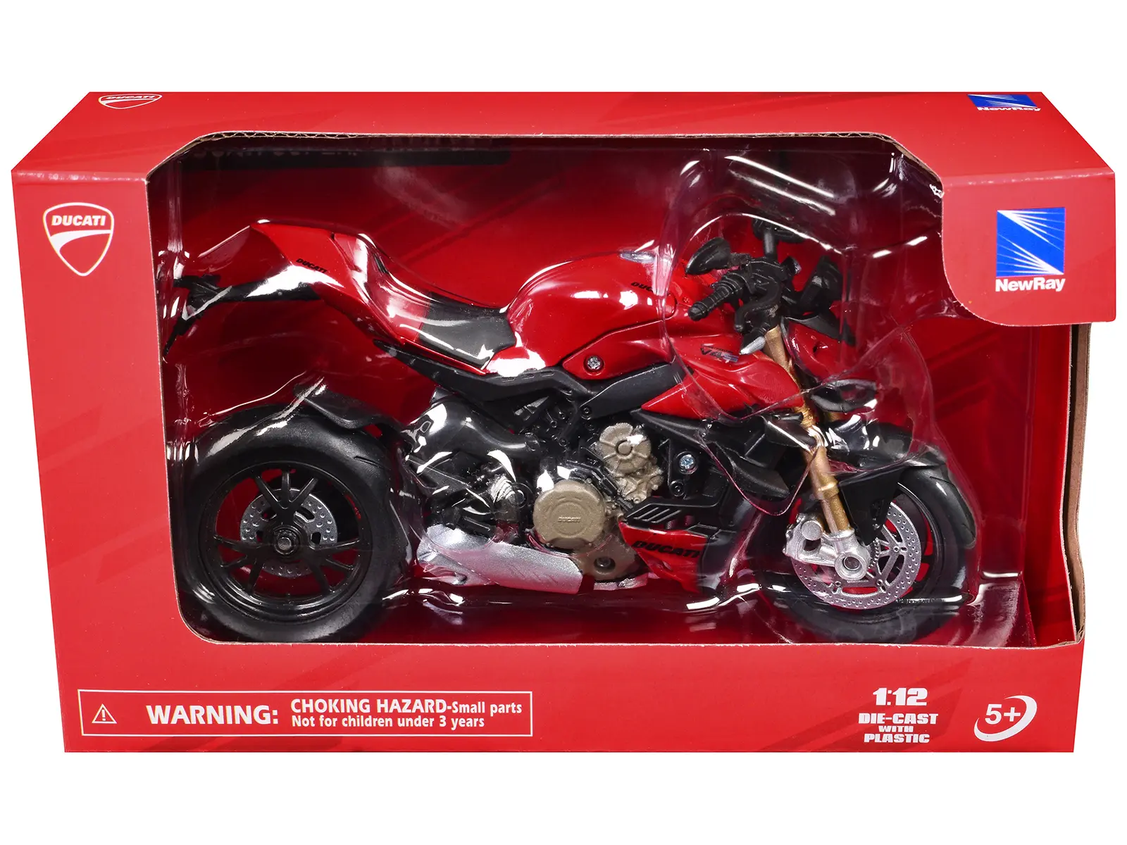 Ducati Supernaked V4S Motorcycle Red 1/12 Diecast Model by New Ray