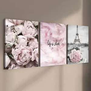 Wooden Framed Canvas Painting, Romantic Artistic Conception Poster, Modern Art, Corridor Mural, Apartment Dormitory Poster, Decor, Modern Home Decoration