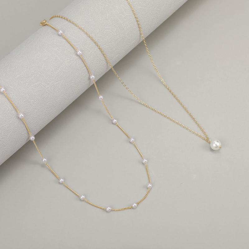 Tasiso Dainty Double Layer Pearl Necklace for Women Small Pearl Pendant Necklace 14K Gold Plated Cubic Zirconia Diamond Necklace Simple Women Girls Jewelry Gift Tasiso Dainty Double Layer Pearl Necklace for Women Small Pearl Pendant Necklace 14K Gold Plated Cubic Zirconia Diamond Necklace Simple Women Girls Jewelry Gift
