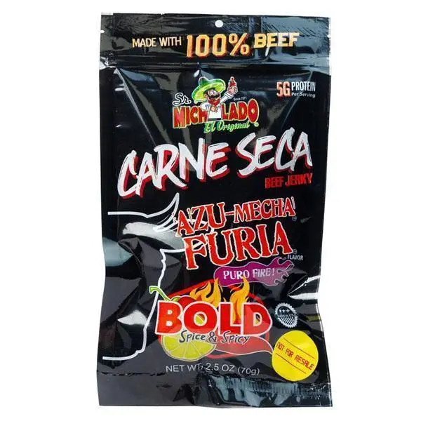 BIG SALE 2026 !!! Sr. Michelado Carne Seca - Crunchy Beef Jerky - Azu Mecha Furia BOLD 2.5oz