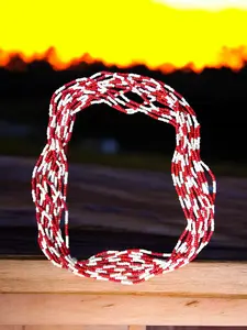 Collar De Shango Santeria Orisha Eleke Bendecido White & Red Beaded Accessory Size 17 Inch Cultural Elegance For Various Occasions Bold Design Versatile Styling Precise Fit