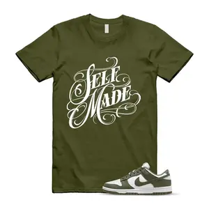 1 Sequoia Olive Green Black White Air Mid T Shirt Match BEEN Cotton Menswear Top Unisex