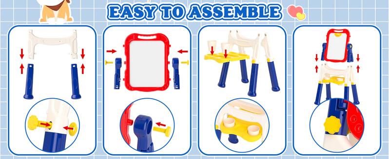 【Kids Gifts】Art Easel for Kids,Adjustable Wooden Kids Art Easel with Paper Roll,Double-Sided Magnetic Toddler Easels,Dry Erase Whiteboard and Chalk Board,Toys for 3 4 5 6 7 8 9 10 Year Old Girl Boy Gift