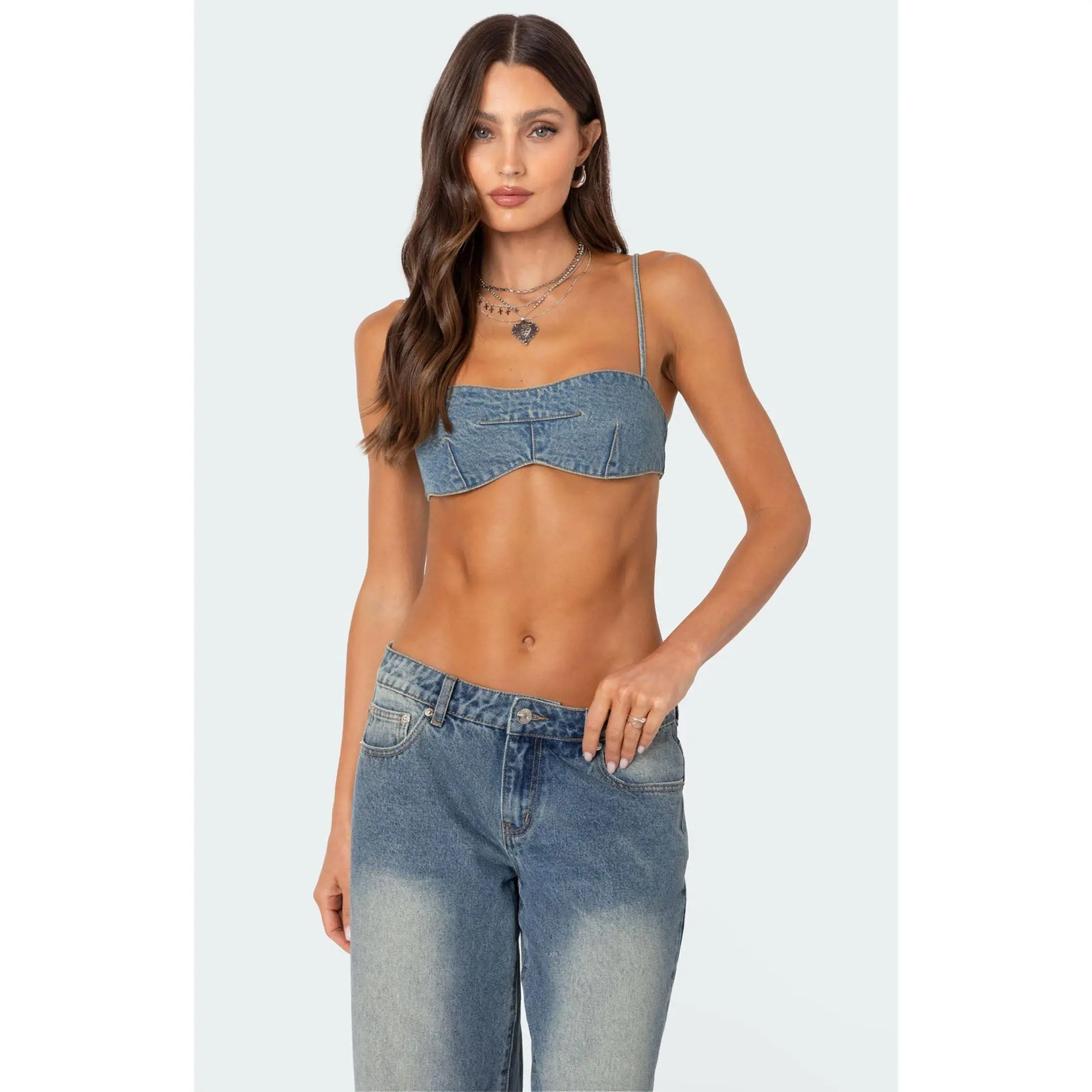 Edikted Women's Brandy Denim Bralette Edikted Women's Brandy Denim Bralette