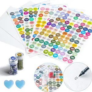 Diamond Painting Labels as Diamond Painting Accessories for Diamond Art Storage, 447 Color Number Label Stickers for Jars with Blank Label and Wax(1 Set)