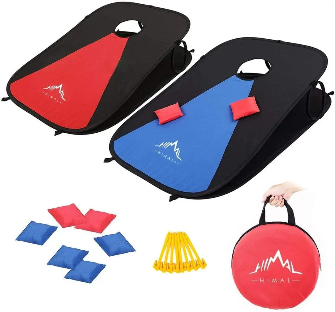Himal Outdoors Unisex Compact Foldable 3x2 Ft Cornhole Board Set, 8 Toss Bags, Carry Bag, Outdoor Play Lawn Toss Boards for Backyard, Camping