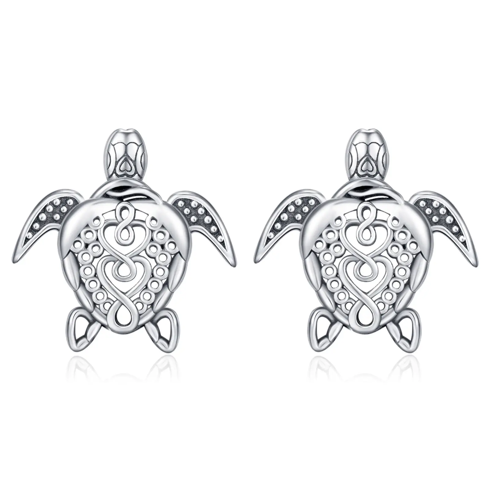 DRINSPER 925 Sterling Silver Earrings Turtle Earrings for Women, Silver Dangle Earrings Jewelry Hypoallergenic Gifts for Mother's Day Graduation Birthday Christmas Holiday Gifts