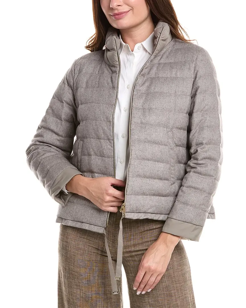 HERNO Silk & Cashmere-Blend Quilted Down Jacket