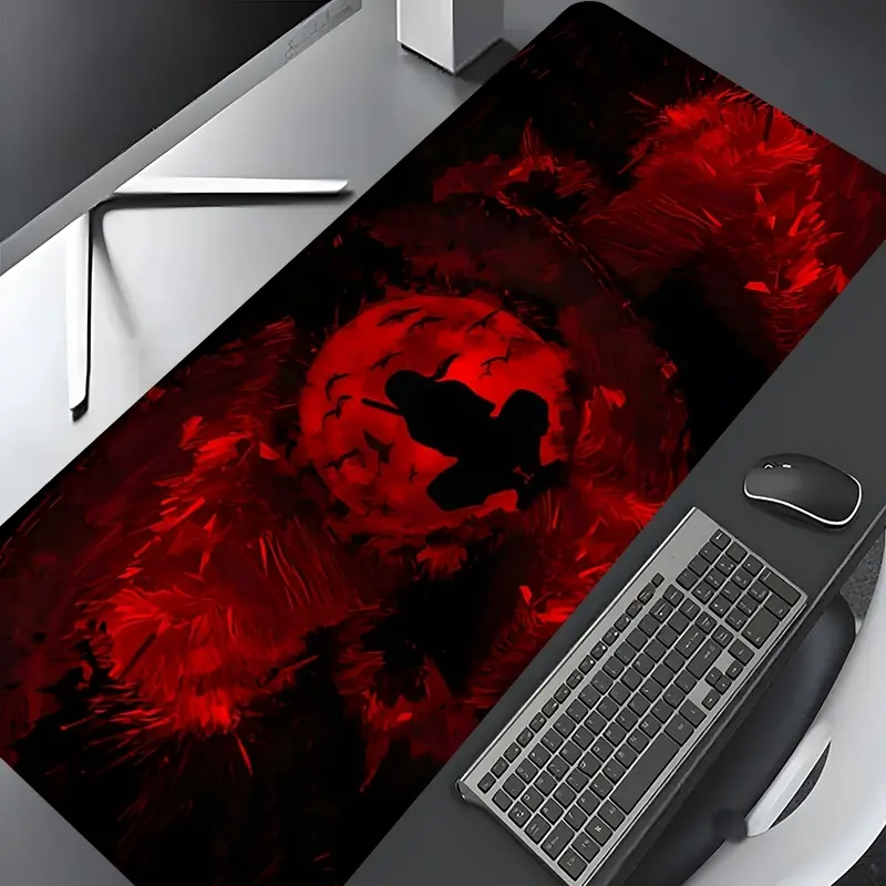 Cool Japanese Ninja Design Extra Large Gaming Mouse Pad, Computer Mouse Pad, Gaming Desk Mat, Non-Slip Natural Rubber Lock Edge for Desktops and Laptops, Home Office, Perfect Gift for Kids and Gamers