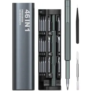 Precision  Set, 46 in 1   Set with 42 Bits,  Storage Case, Electronics Repair Tool Kit for Phone, Laptop, Watch, Eyeglasses