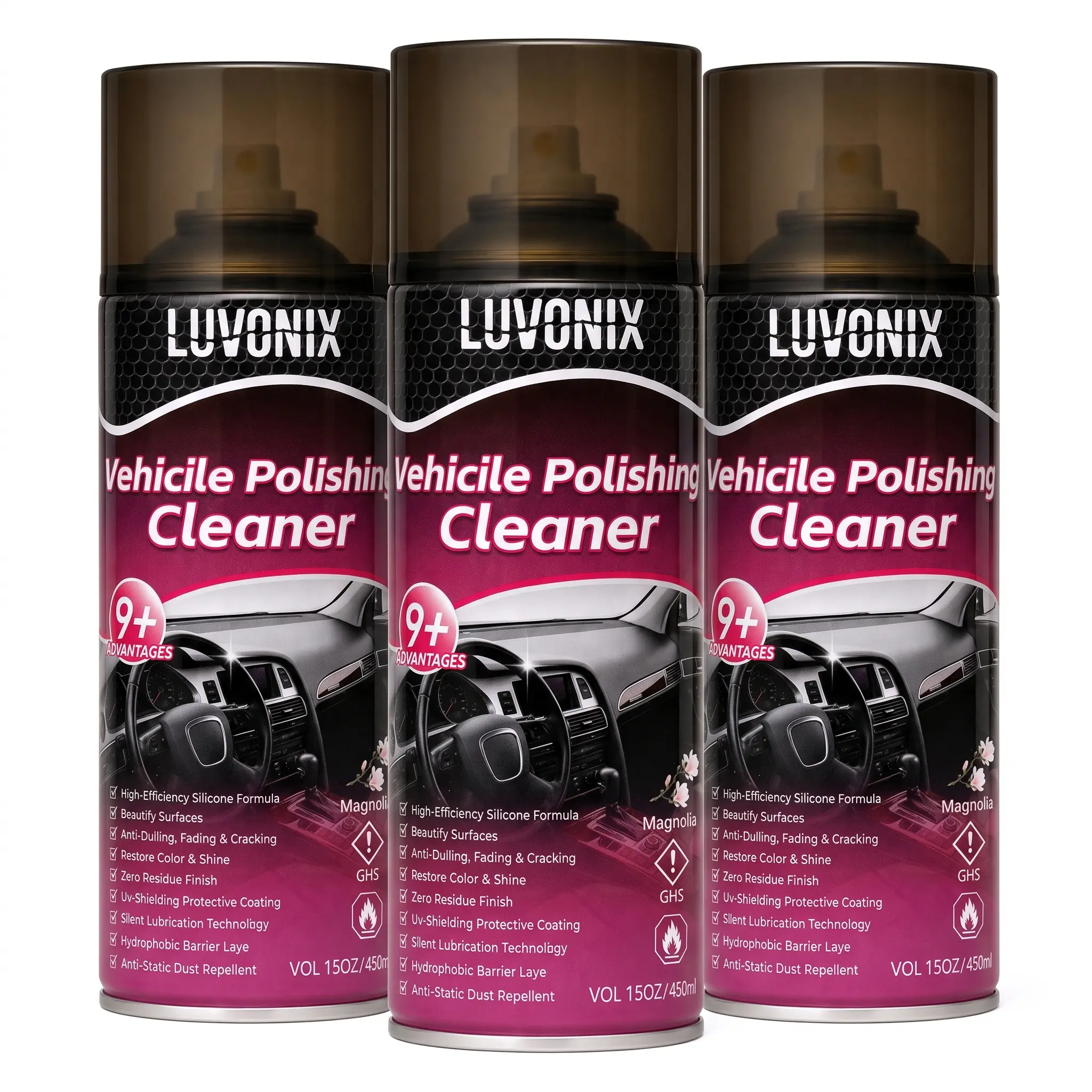 15 Oz Auto Interior-Exterior Detailing Spray - All-In-1 Car Care Product for Revitalizing Dashboards, Seats, Door Panels, Plastic, Vinyl, Leather, Fabric Surfaces