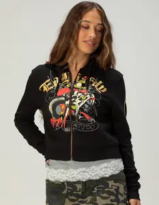 ED HARDY Heart Snake Womens Zip-Up Hoodie