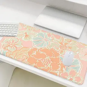 Abstract Floral Pattern Mouse Pad, 1 Count Rectangle Gaming Mouse Pad, Desk Keyboard Mat for Home Office Game Room, Desk Accessories