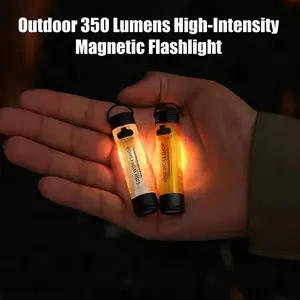 Joytutus Outdoor Mini Pocket LED Flashlight USB Rechargeable Torch Keychain Clip Cap Light Long Endurance for Hiking Camping & Emergencies