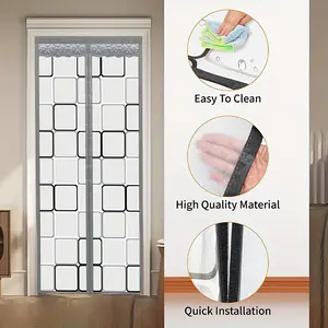 Magnetic Eva Door Curtain, Windproof Insulated Transparent Partition, Home Use, Auto Adhesive Easy Clean, Kitchen Bedroom Air Conditioning Door