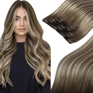 The local styling set Clip In Hair Extensions Real Human Hair 12 lnch 85g 5psc