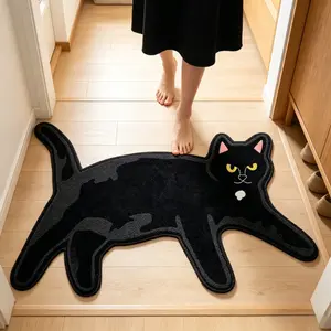 Adorable Cartoon Cat Rug, Modern Sweet Style, Washable Plush Carpet, Soft Washable Rugs for Living Room, Bedroom, Hotel, Apartment, Sofa, Bookshelf