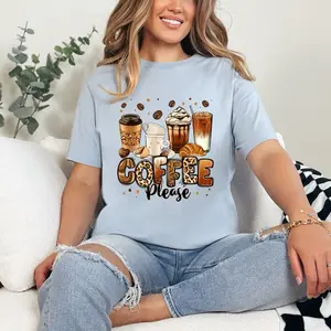 Coffee please T-Shirt or Crewneck Sweatshirt love casual comfortable super soft relaxed fit unisex Sizing womenswear Streetwear Long Sleeve Top
