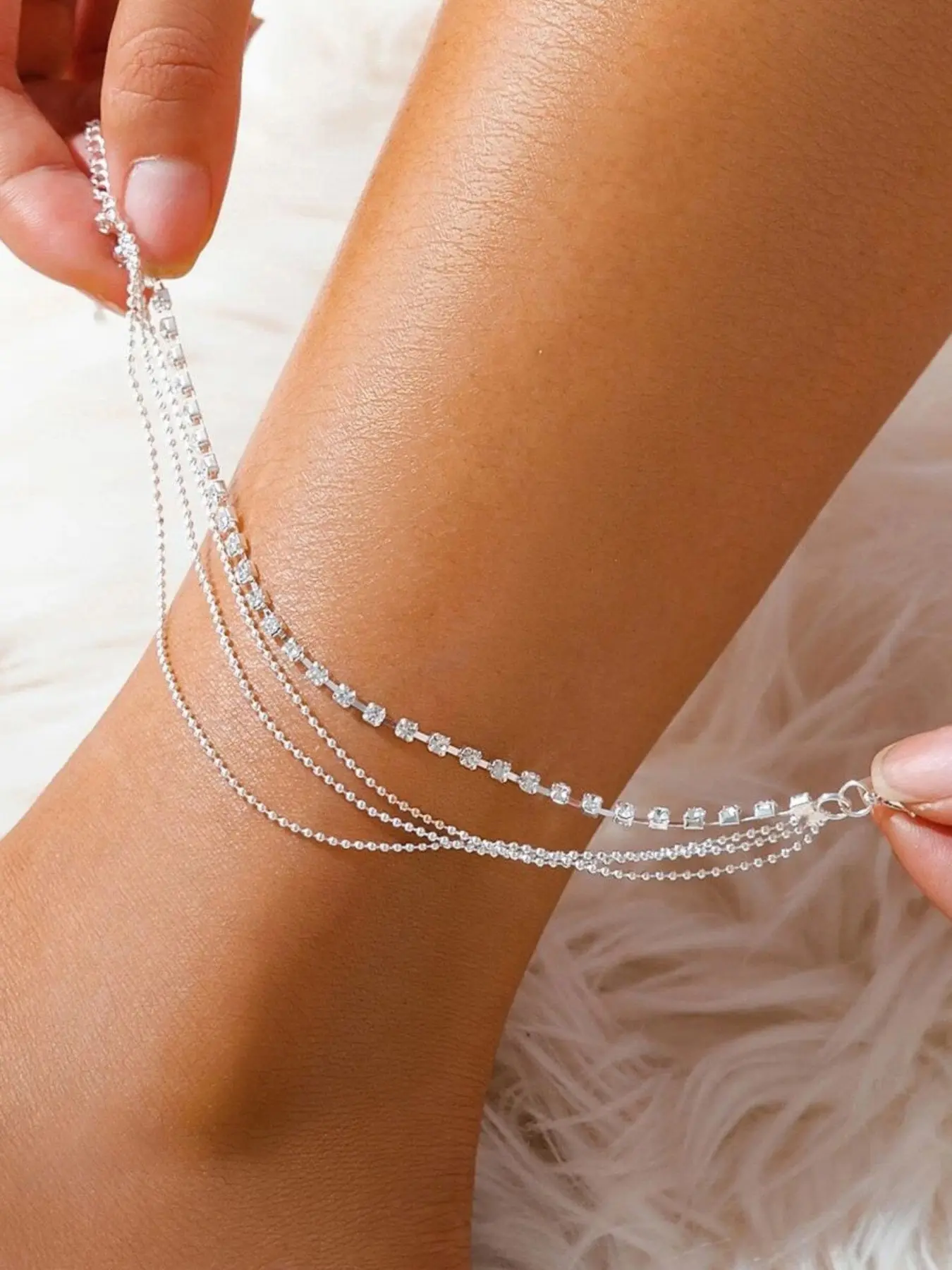 Women's Elegant Multi Layered Anklet, Fashionable Beaded Foot Wearable Jewelry, Perfect for Daily Wear and Gifts, Stylish Accessory, Trendy Jewellery Accessories, Versatile Accessory, Solstice Anklet, Fashion Chic Accessories