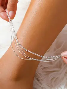 Women's Elegant Multi-Layer Pearl Anklet, Fashionable Beaded Foot Jewelry, Perfect for Daily Wear & Gifts, Stylish Accessory, Trendy Jewellery Accessories, Solstice Anklet