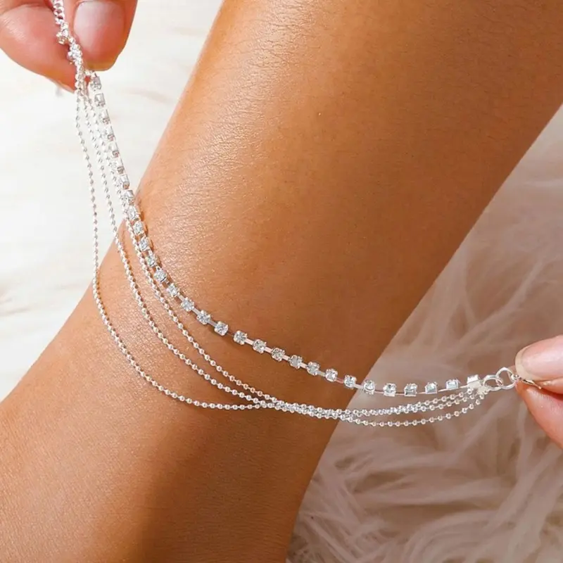 Women's Elegant Multi Layered Anklet, Fashionable Beaded Foot Wearable Jewelry, Perfect for Daily Wear and Gifts, Stylish Accessory, Trendy Jewellery Accessories, Versatile Accessory, Solstice Anklet, Fashion Chic Accessories