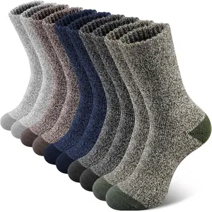 5 Pairs Merino Wool Socks Mens, Super Thick Mens Hiking Socks Thermal Wool Socks for Cold Weather