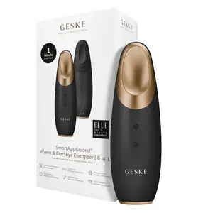 GESKE SmartAppGuided Warm & Cool Eye Energizer | 6 in 1 | Heated Eye Massager | Combat Dark Circles & Under-Eye Bags | Refresh Eyelids | Relaxing Massage
