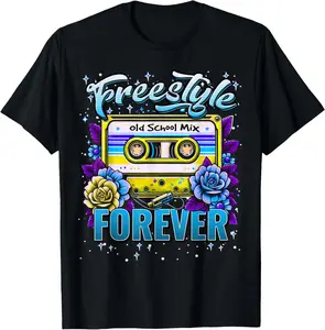 100% Cotton Freestyle Dance Music Retro 80s Cassette Perfect Concert T-Shirt