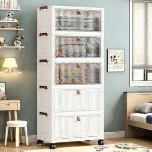 Foldable Storage Cabinet for Baby Clothes & Snacks, Easy Assembly Organizer for Living Room, Simple Home Use Closet Solution, Drawers