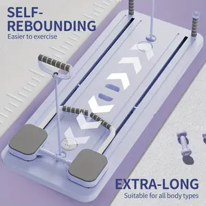 6 in 1 Multifunctional Fitness Board with Automatic Rebound, Abs Roller, Adjustable Slide Rail Abs Roller Board with Non-Slip Pads - Core Training Abs Roller, Foldable Fitness Equipment - Full Body Exercise Equipment, Home Pilates