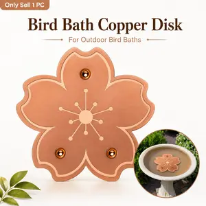 Bird Bath Copper Purification Disk, Bird Bath Copper Disk, Copper Cleaning Disk with Triple-Point Support for Physical Safe Clean Water All-Season, Universal Natural Fit Outdoor Birdbaths Bowls Garden