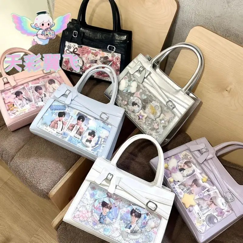 Y2K Bow Itabag Kawaii Clear Window Sweet Lolita Style Crossbody Bag For Anime Pins Merch Display Cosplay Outfit Match Itabag New