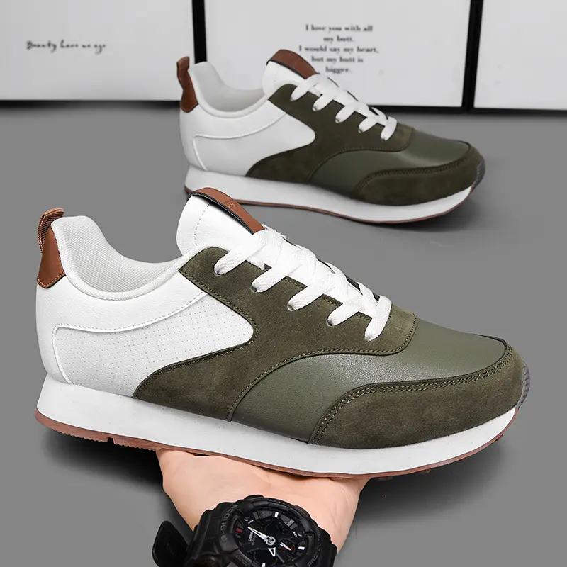 New Men'S Lace-Up Casual Sports Shoes for All Seasons, Featuring a Color-Block Striped Design, Offering Great Comfort And Breathability, Suitable for Daily Outdoor Activities, Travel, And Camping Fitness Gear Sneaker Athletic Trainer Footwear